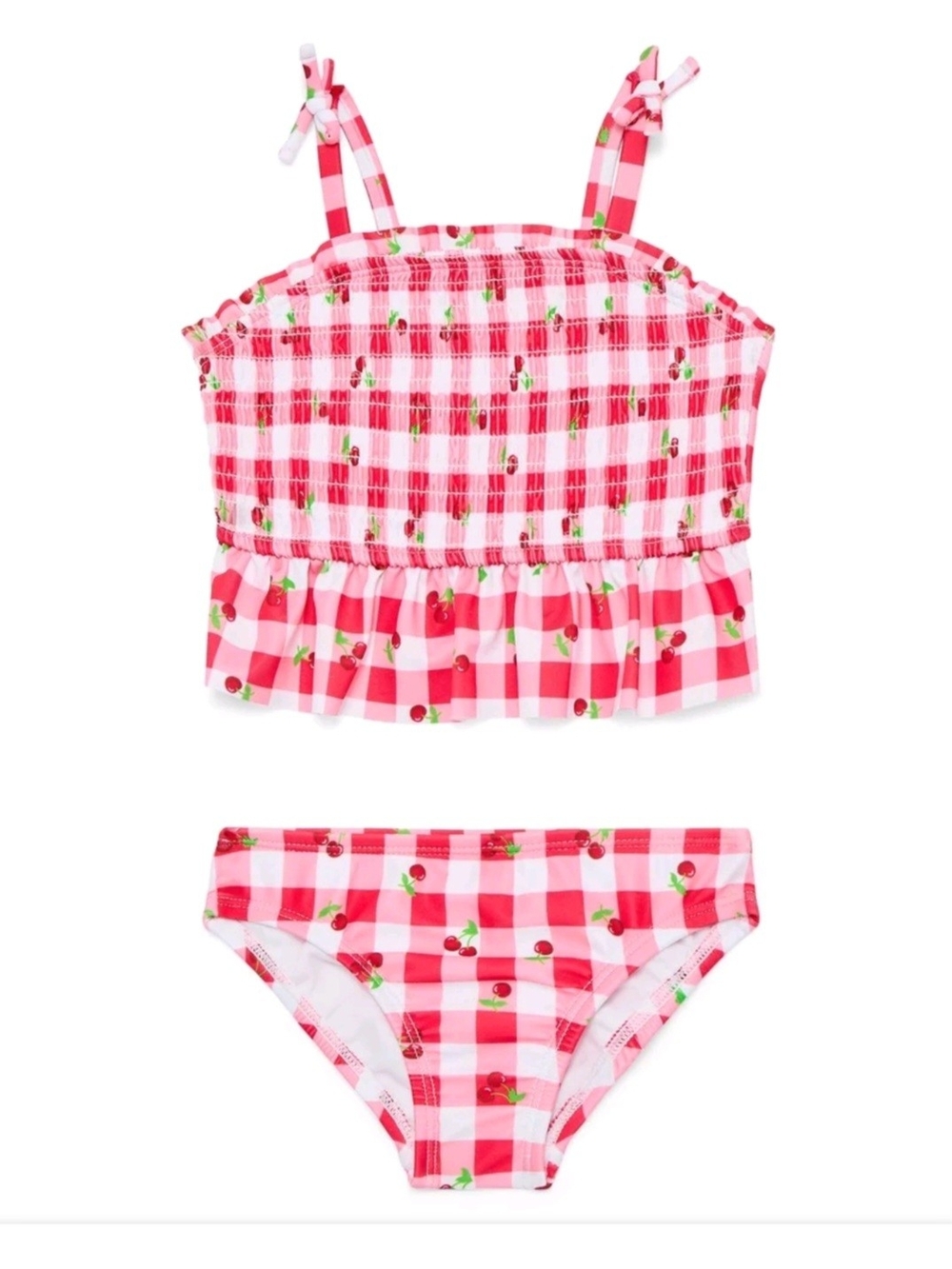 Cherry Gingham Tankini Swim Set Toddler Size 4T NWOT